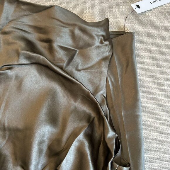 Reformation Anaiis Silk Maxi Dress Sz6 Morel Gray - Picture 8 of 9